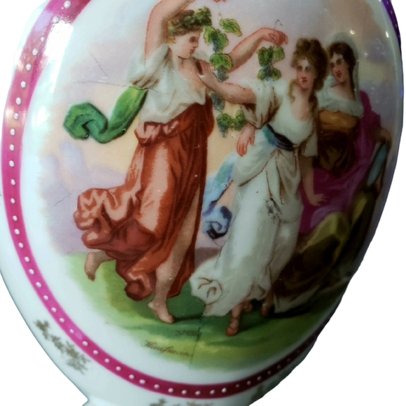 1910's Signed Gilt Royal Austria Double Handled Vase Greco Roman Classical Urn - Picture 5 of 10